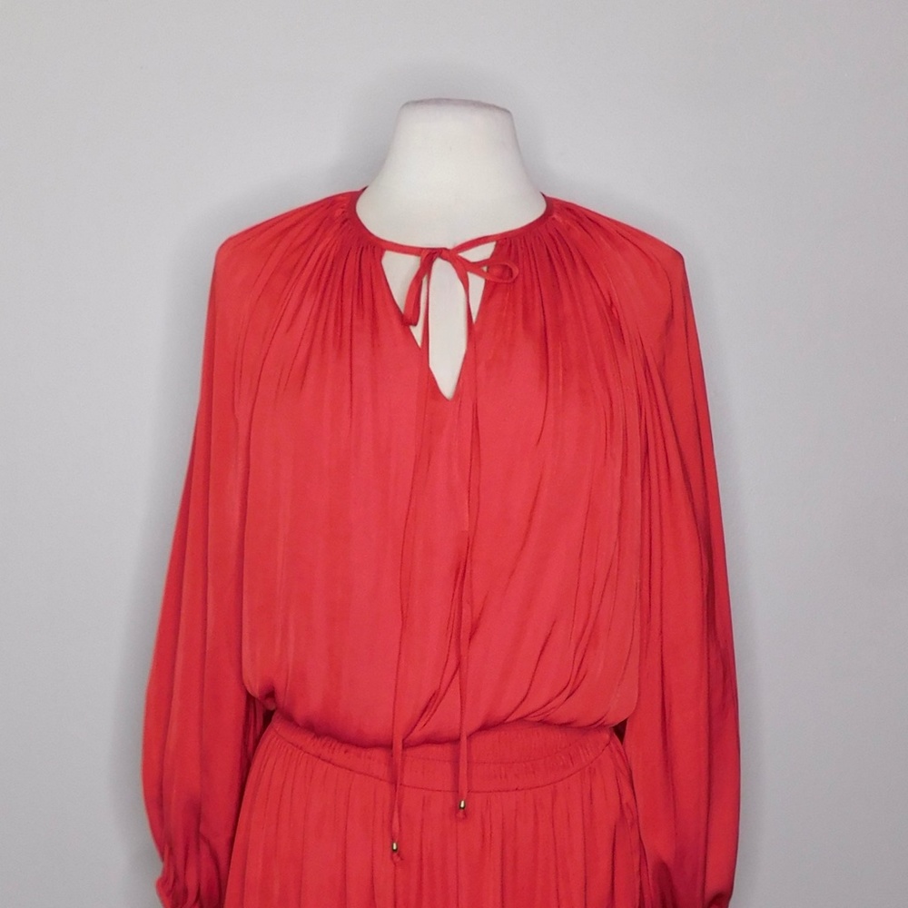 WHBM Drop Waist Blouson Dress Red~ Large - Picture 3 of 12